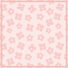 Print for kerchief, bandana, scarf, handkerchief, shawl, neck scarf. Squared pattern with ornament for fabric, textile, silk products. Paisley vector with abstract flowers. Floral folk tracery.