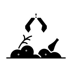 excavator glyph icon