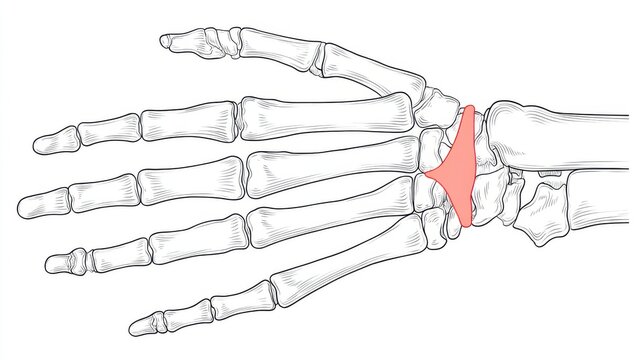 Anatomical illustration of the wrist human anatomy digital drawing anatomical study detailed view health concepts