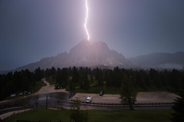 lightning over the mountains