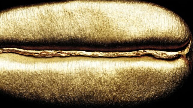 Golden coffee bean artistry abstract creation digital artwork unique texture close-up luxurious concept