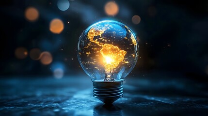 Bright Imagination Concept Glowing Bulb