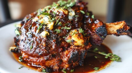 Savory roasted meat feast local restaurant food photography rustic setting close-up view culinary delight