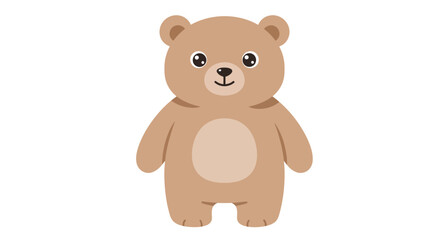 Obraz premium Cute Cartoon Teddy Bear Illustration with Simple Design.