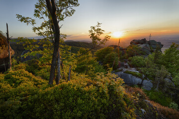 sunset in the mountains