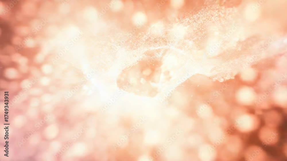 Wall mural burst of orange light particles creating a cosmic explosion