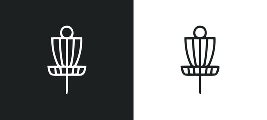 Disc golf basket icon representing sport and competition in a simple silhouette style