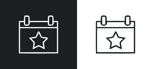Calendar icon with a star symbol indicating a special event or important date silhouette
