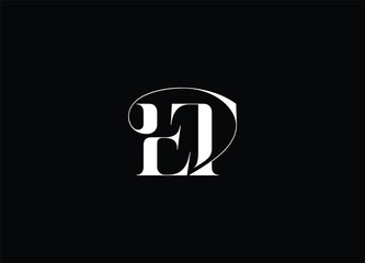 ET monogram logo | stylish black and white letter logo
