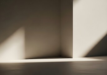 Fototapeta premium Minimalist architectural space with geometric shadows and a subtle mood