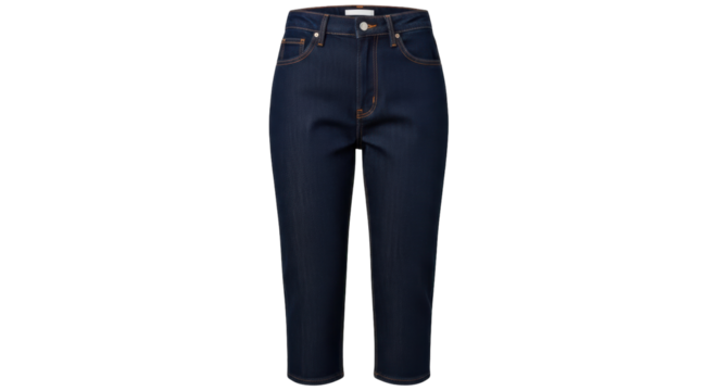 Isolated denim cropped pants offer a stylish and casual look for modern fashion outfits