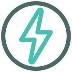 Energy vector icon representing kcal unit for nutrition labels and fitness calorie count.