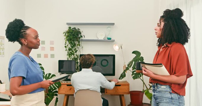 Diverse Business Team Collaborates on Strategic Planning and Data Analysis in a Modern Office