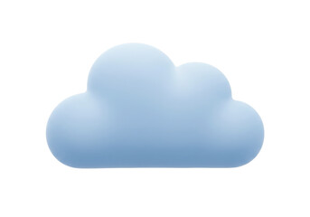 Light blue cloud shape isolated on transparent background, cute decorative element for kids room and nursery decor