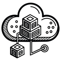 saas software cloud icon  editable stroke .eps