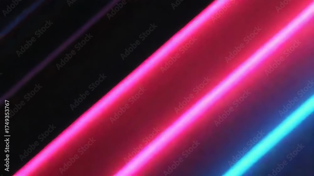 Canvas Prints abstract neon glowing lines on dark background