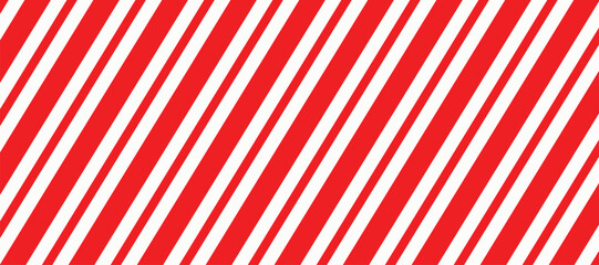 Red and white diagonal stripes pattern, abstract background, seamless design ideal for holiday themes, warning signs, banners, packaging, or vibrant decorative projects, high resolution.