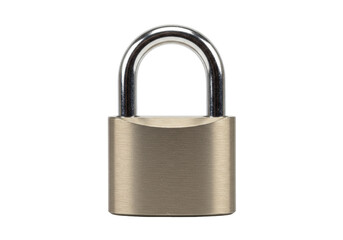 Naklejka premium Metal padlock isolated on transparent background, security and safety device for protection and privacy