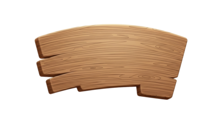 Isolated cartoon wooden sign board for messaging or advertising with natural patterns