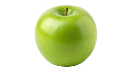 Isolated green apple, fresh and juicy fruit with a light-reflecting skin, a healthy snack for the diet