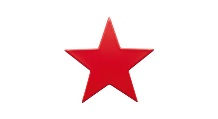 Isolated Red Star Symbol, Emblem, Icon, Shape, Sign with Five Points for Christmas, Army, Award