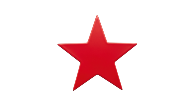Isolated Red Star Symbol, Emblem, Icon, Shape, Sign with Five Points for Christmas, Army, Award - Powered by Adobe