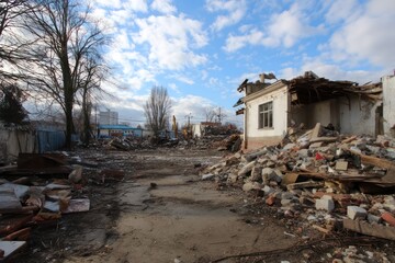 Urban House Demolition and Building Remnants