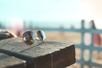 Soft Focus Vacation Background with Eyewear