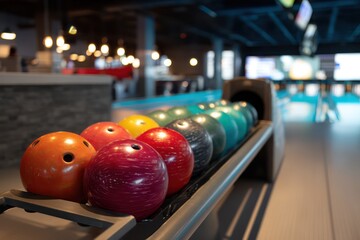 Vibrant Bowling Balls on Sleek Return System