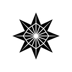 Obraz premium Geometric star with radial pattern silhouette