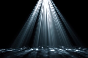 White light rays with glow effect on transparent black background