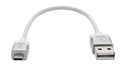 Isolated small USB cable to micro-USB for mobile phones data transfer and power connectivity