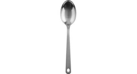 Isolated shiny spoon, utensil for food, eating implement in steel, cutlery item for dining