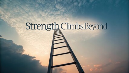 Inspirational Ladder Reach Goals Strength Climb Beyond Sky