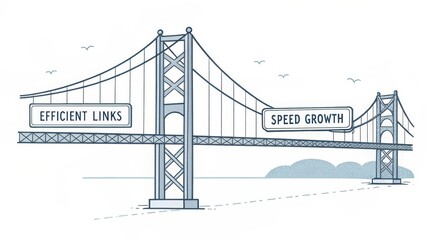 Illustration of a Bridge Symbolizing Connection and Growth in Business