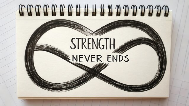 Inspirational Quote on Infinity Symbol About Strength and Resilience