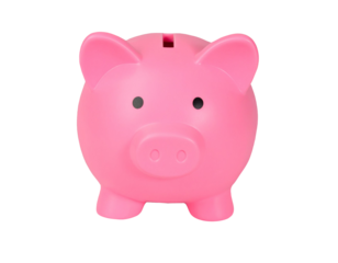 pink piggy bank isolated on transparent background, png