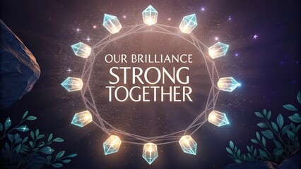 Inspirational Design of Crystals and Light Emphasizing Unity and Strength