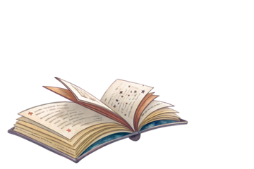 Flying open book watercolor illustration with turning pages, magical reading concept in artistic hand painted style. Dreamy fantasy vector for education, imagination, library or storytelling themes.