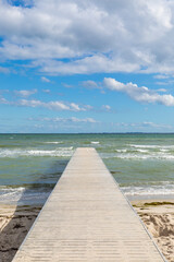 Bathing jetty at public bath of Rude Strand, Odder, Denmark