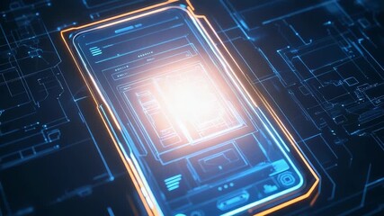 Smartphone blueprint projecting digital technology data concept - Powered by Adobe