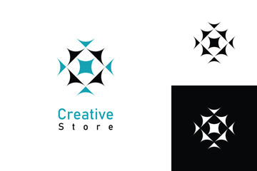 Abstract geometric logo design with creative concept