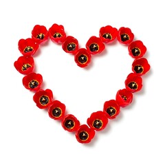 Obraz premium Heart of Red Flowers - A Symbol of Love and Affection.