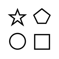 Geometric shapes in black outline for design purposes