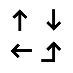 Four black navigation arrows, pointing in directions