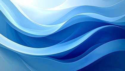 Fototapeta premium Abstract flowing ocean waves illustration