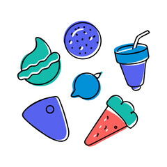 Whimsical food doodles for vibrant designs and fun projects