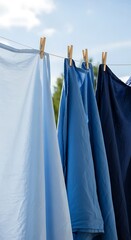 Laundry Day Blues - Clothes Drying in the Sun.