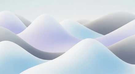 Abstract pastel landscape of gentle rolling hills and valleys