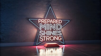 Neon Star Sign with Motivational Message in Modern Interior Design